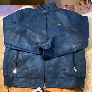 BV Navy Blue Faux Suede Biker/Driving Jacket